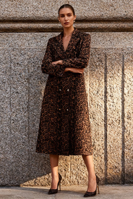 Leopard Print Trench Style Overcoat Main image