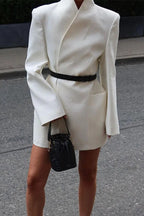 Long Sleeve Stand Collar Blazer