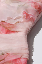 V Neck 3D Detail Elegant Maxi Floral Dress