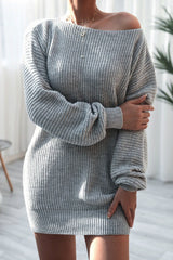 Casual Knit Off Shoulder Sweater Dress