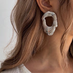 Liquid Irregular Ruched Flower Earrings