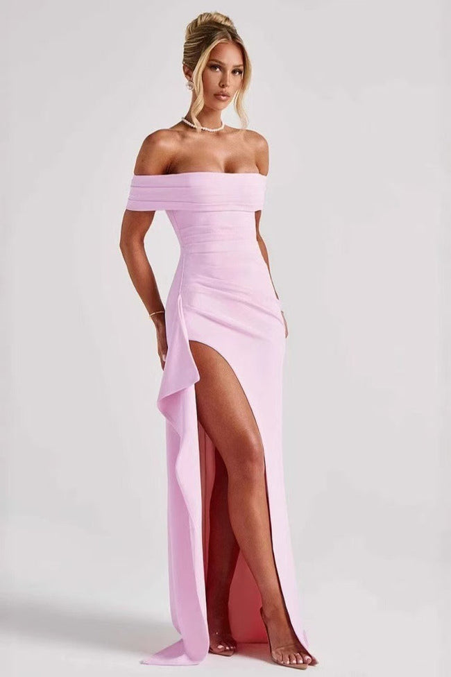 Off Shoulder Slit Party Formal Dress Main image