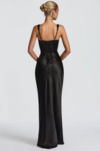 Square Neck Tie Waist Bodycon Mermaid Prom Dress