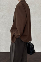 Waffle Textured Oversized Blazer