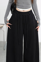 Fleece Lined Curved High Waist Knit Pants