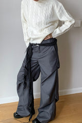 Cropped Ribbed Turtleneck Knit Sweater