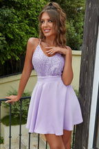 Glitter Backless Party Mini Dress