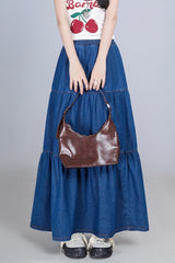 Plus Size Elastic Waist Flowy Tiered Skirt