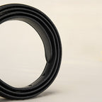 Vintage Glossy Edge Irregular Buckle Leather Belt