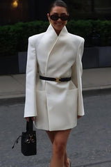 Long Sleeve Stand Collar Blazer