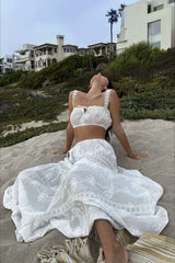 Two Piece Lace Cami Top Boho Skirt Set