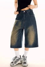 Vintage Cropped Wide High Waist Relaxed Jeans