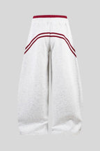 Contrast Stripe Layered Barrel Leg Sweatpants