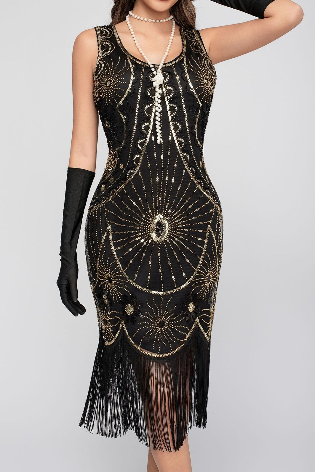 Sequin Beaded Tassel Tank Boho Dress Secondary image