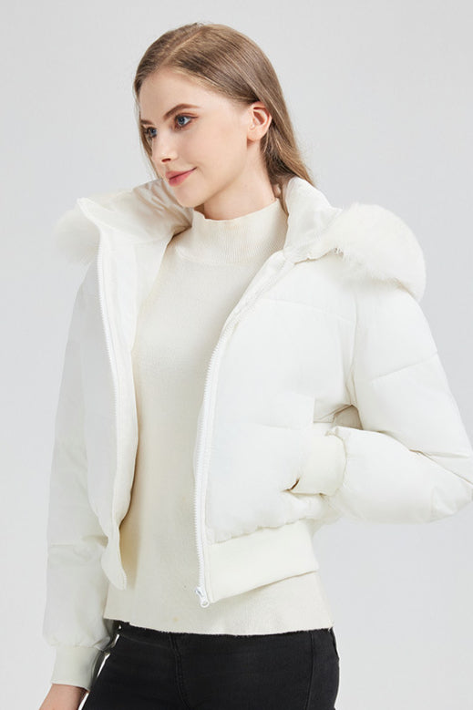 Short Waist Slim Puffer Coat coats