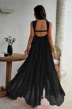 Strapless Tiered Ruffle Vacation Dress