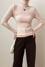 Stacked Neck Slim Fit Essential Knit Top