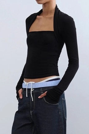 Detachable Cape Knit Top Main image