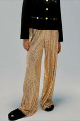 Sequin Straight Leg Casual Pants