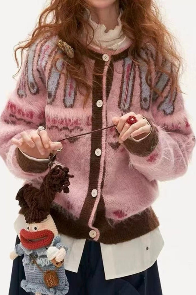 Vintage Pink Cozy Knit Sweater Main image