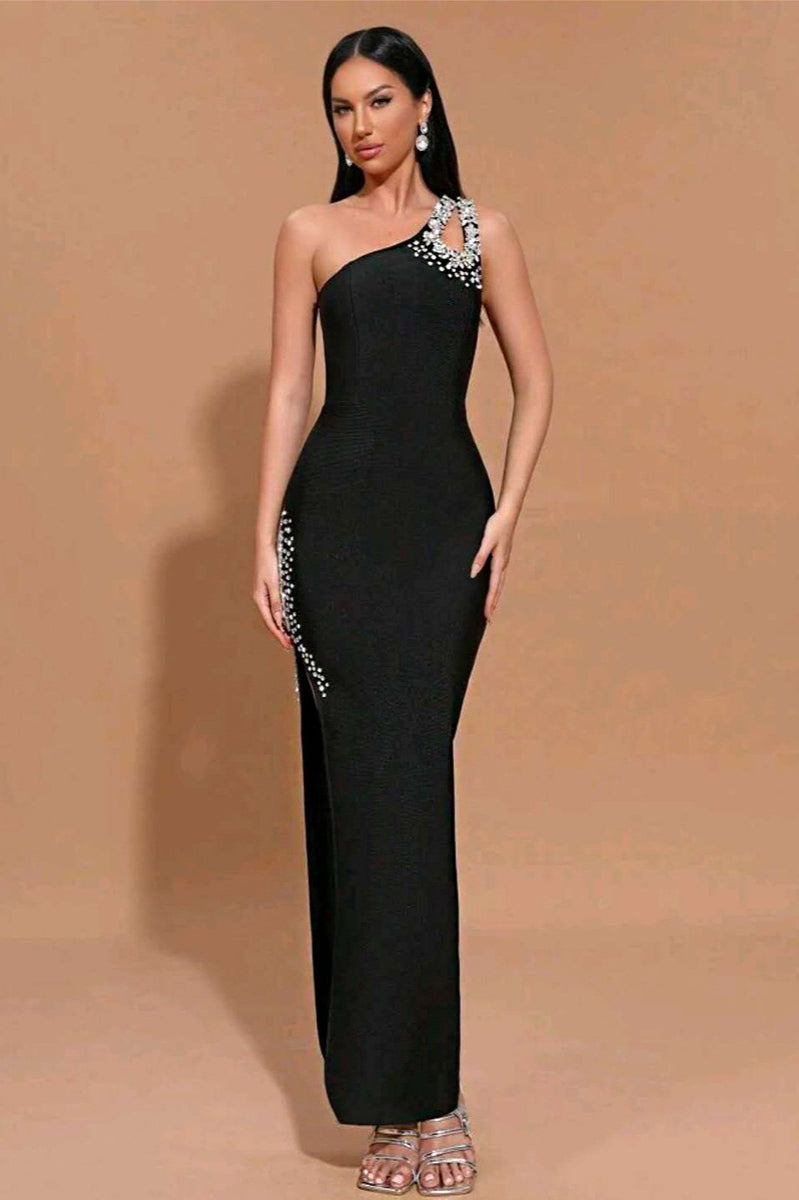 One Shoulder Rhinestone Bandage Party Dress Secondary image