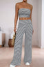 Striped Tube Top Crop Top Pants Set
