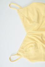 Yellow V Neck Slim Fit Vacation Dress