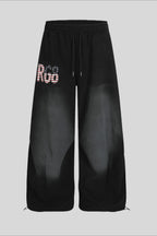 Contrast Waist Wide Leg Sweatpants
