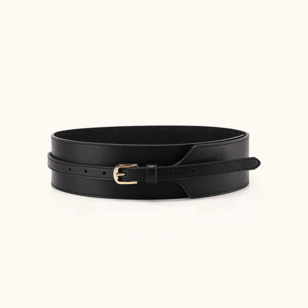 Solid Color Wide Minimal Waist Belt Main image