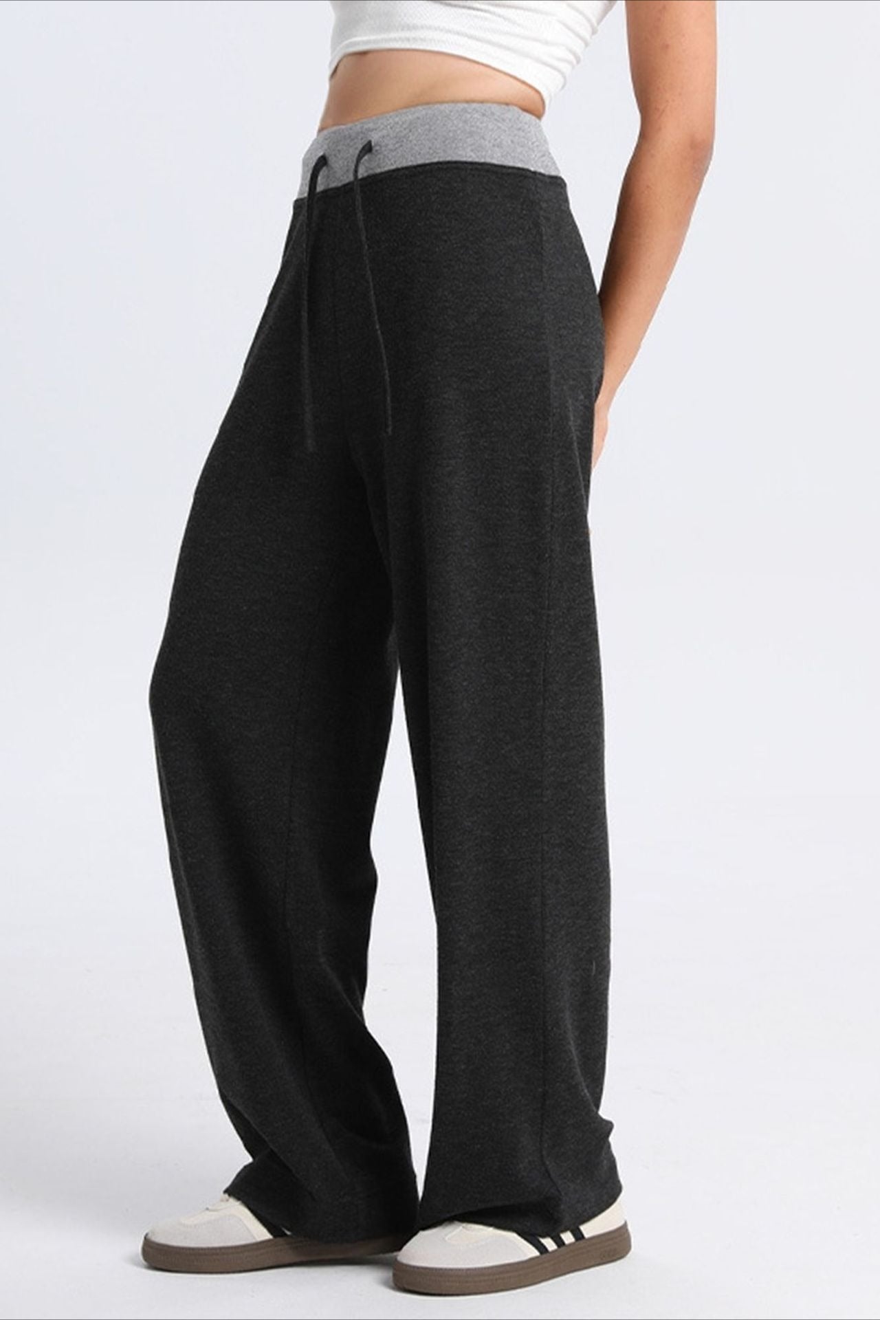 Paneled High Waist  Draping Lounge Knit Pants Main image