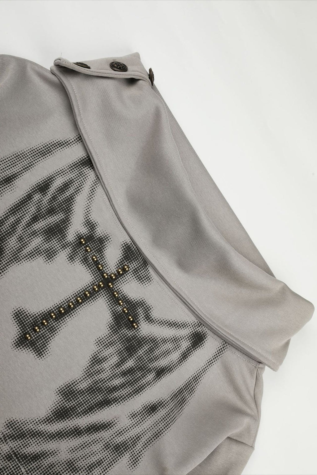 Asymmetric High Neck Angel Rhinestone Sweatshirt