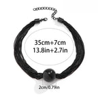 Bold Bead Pendant Choker Layered Necklace