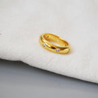 Polished Brass 18K Gold Zirconia Index Ring
