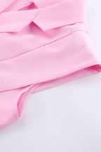 Pink Two Piece Vest Pants Set