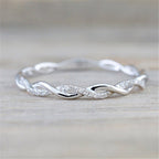 Minimalist Twist Diamond Band Couples Ring