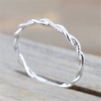 Minimalist Twist Diamond Band Couples Ring
