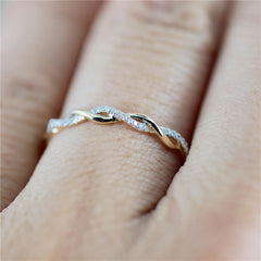Minimalist Twist Diamond Band Couples Ring