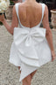 Sleeveless Bow Bodycon Party Dress S / White