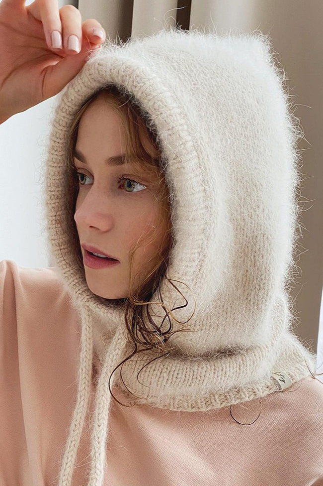 Wool Knit Balaclava Hooded Scarf Hat Main image