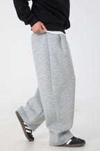 Heavyweight Pleated Baggy Straight Leg Sweatpants