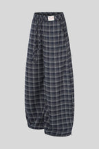 Plaid Baggy Barrel Leg Streetwear Pants