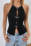 Bow Halter Backless Bodycon Halter Top