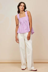 Chic Checkered Back Tie Tank Top