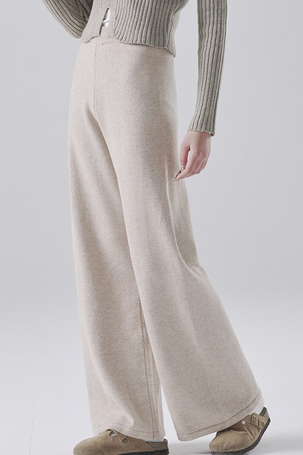 Solid Wool Straight Leg Knit Pants Main image