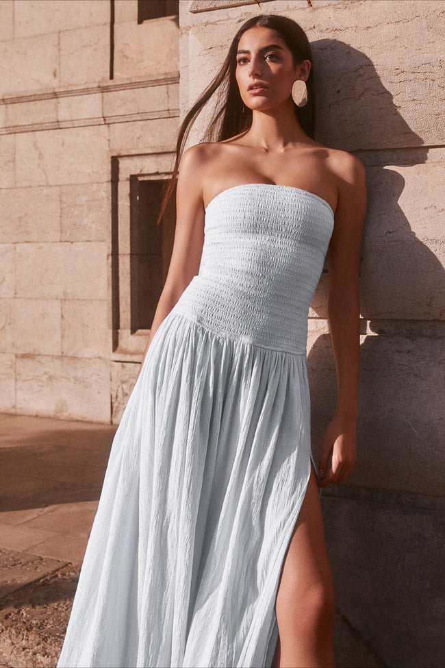 Solid Color Sleeveless Backless Ruched Corset Maxi Prom Dress Main image