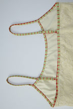 Beige Lace Patchwork U Neck Cami