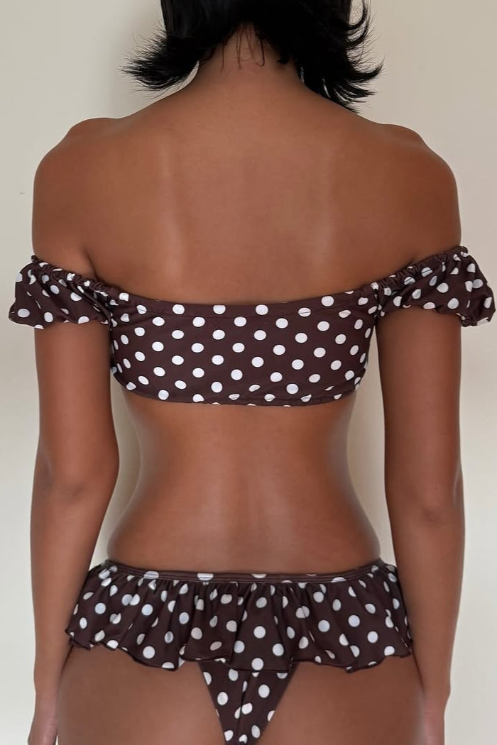 Minimalist Low Rise Retro Polka Dot Bikini Set Secondary image