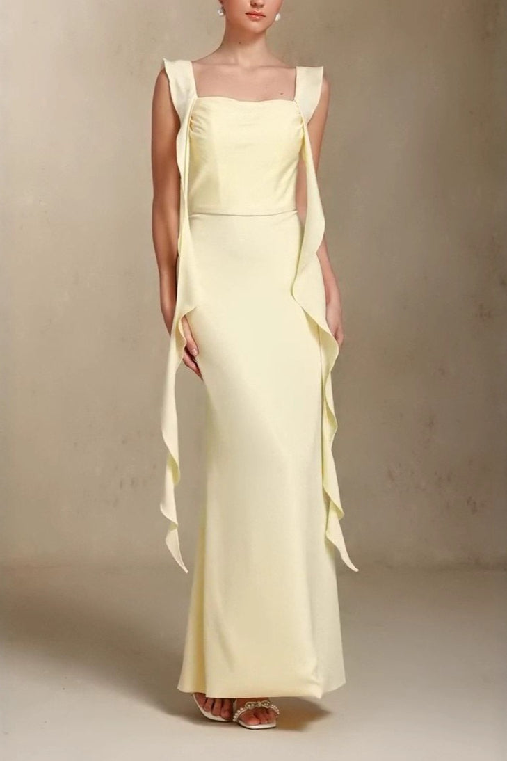 Elegant U Neck Sash Maxi Mermaid Prom Dress Secondary image