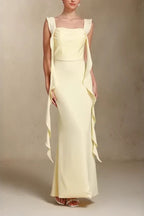 Elegant U Neck Sash Maxi Mermaid Prom Dress