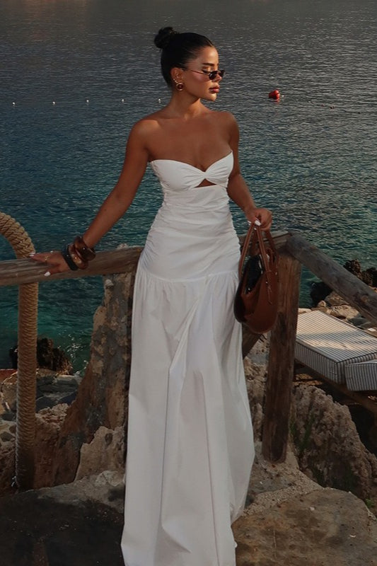 Sexy Hollow Strapless Maxi Vacation Dress Secondary image